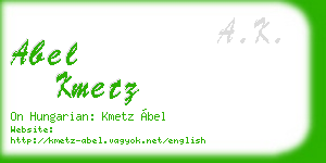 abel kmetz business card
